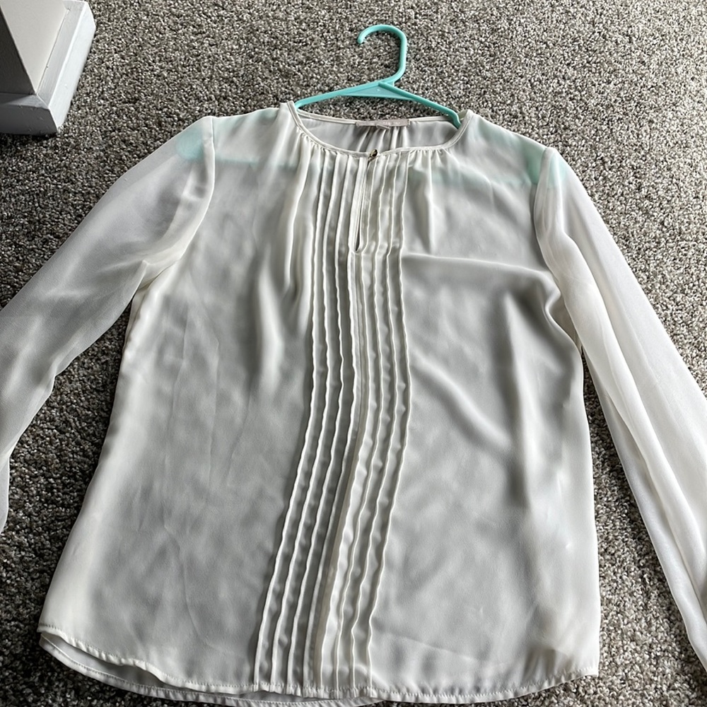 Banana Republic White Tuxedo XS blouse